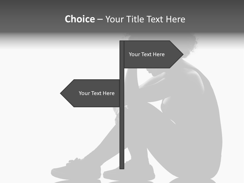 A Woman Sitting On The Ground With Her Hand On Her Head PowerPoint Template