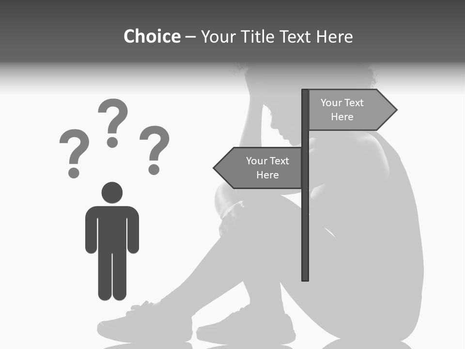 A Woman Sitting On The Ground With Her Hand On Her Head PowerPoint Template