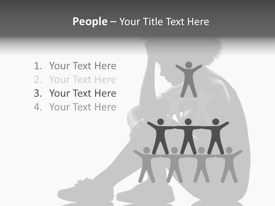 A Woman Sitting On The Ground With Her Hand On Her Head PowerPoint Template