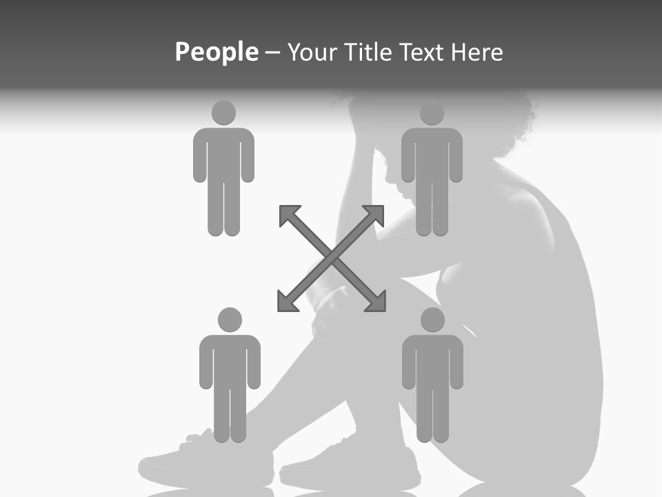 A Woman Sitting On The Ground With Her Hand On Her Head PowerPoint Template