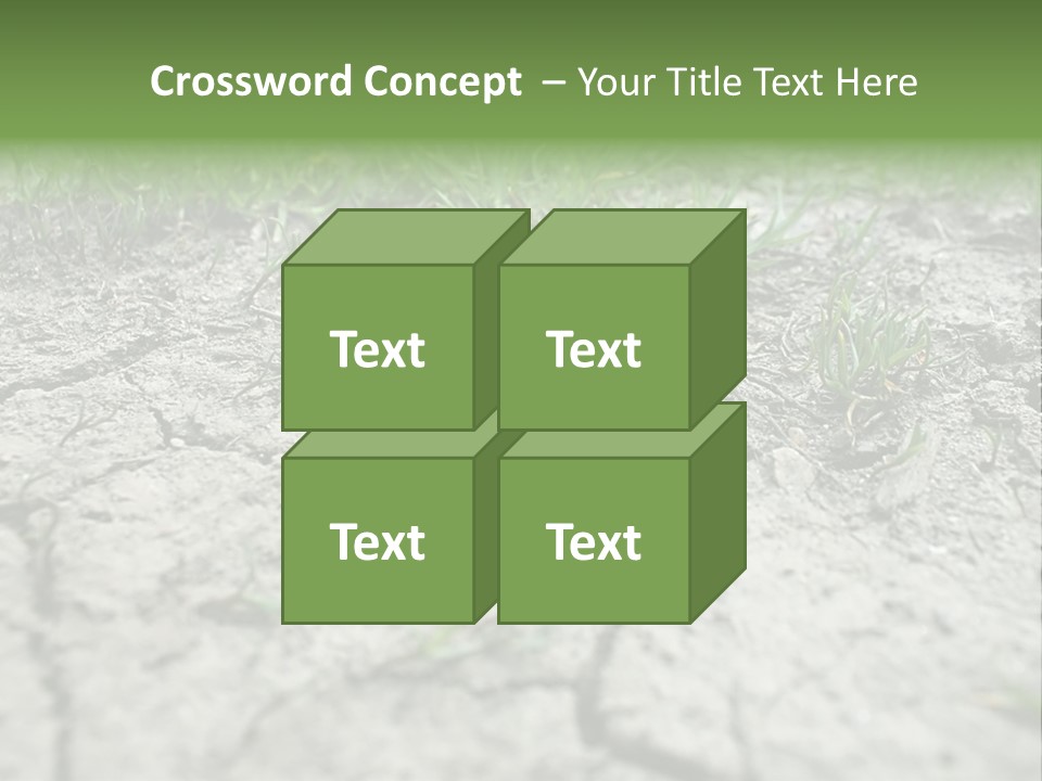 A Field Of Grass With Dirt And Grass Growing Out Of It PowerPoint Template