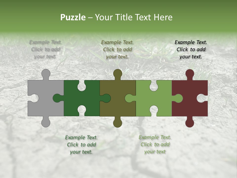 A Field Of Grass With Dirt And Grass Growing Out Of It PowerPoint Template