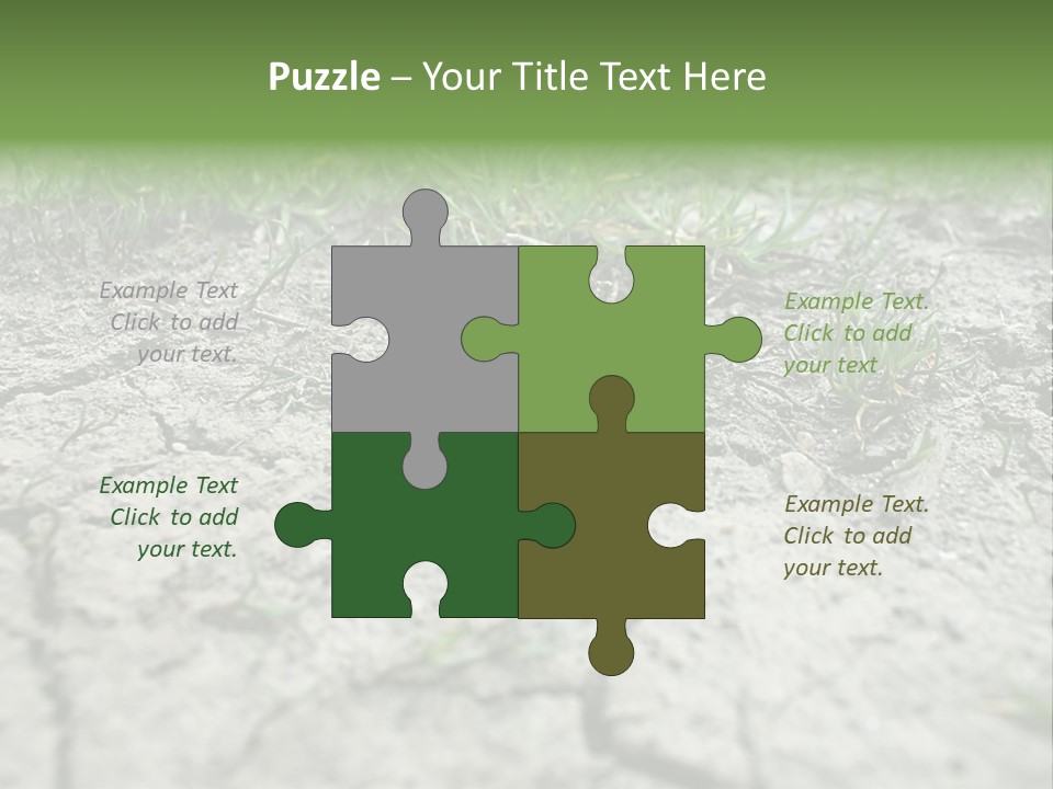 A Field Of Grass With Dirt And Grass Growing Out Of It PowerPoint Template