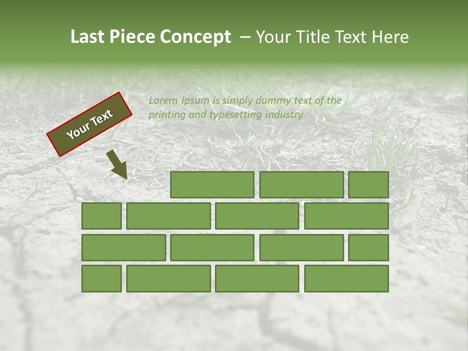 A Field Of Grass With Dirt And Grass Growing Out Of It PowerPoint Template