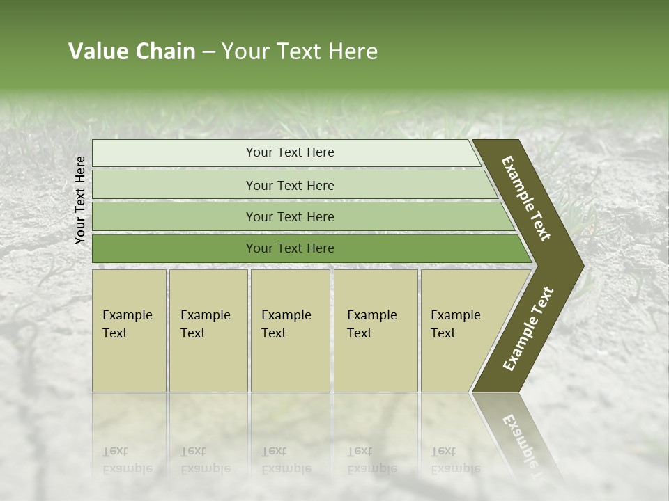 A Field Of Grass With Dirt And Grass Growing Out Of It PowerPoint Template