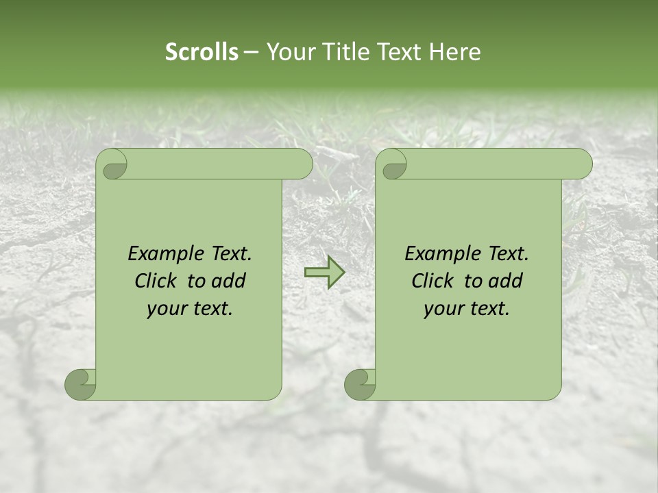 A Field Of Grass With Dirt And Grass Growing Out Of It PowerPoint Template