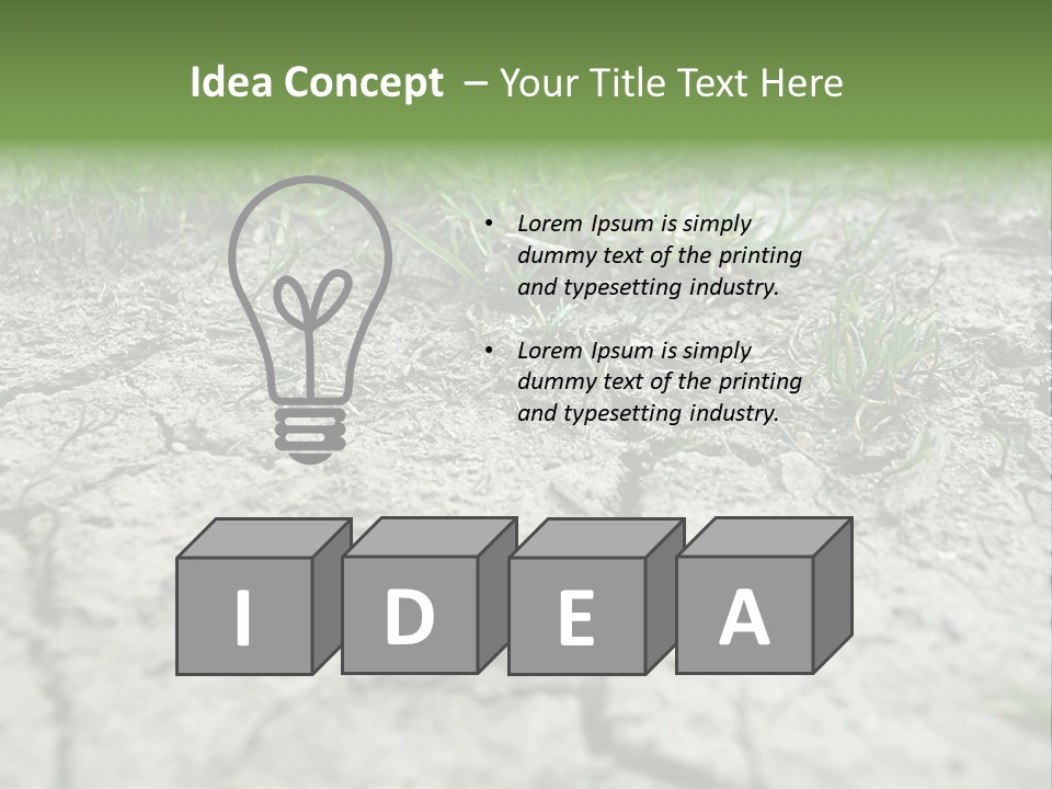 A Field Of Grass With Dirt And Grass Growing Out Of It PowerPoint Template