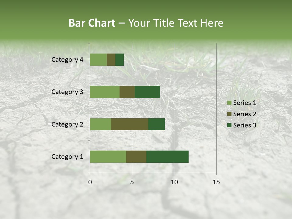 A Field Of Grass With Dirt And Grass Growing Out Of It PowerPoint Template