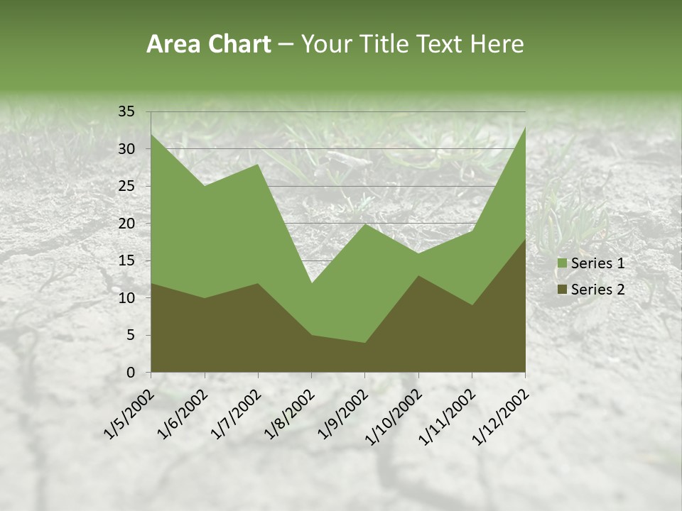 A Field Of Grass With Dirt And Grass Growing Out Of It PowerPoint Template
