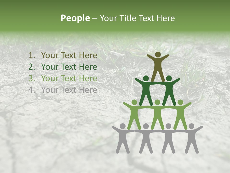 A Field Of Grass With Dirt And Grass Growing Out Of It PowerPoint Template