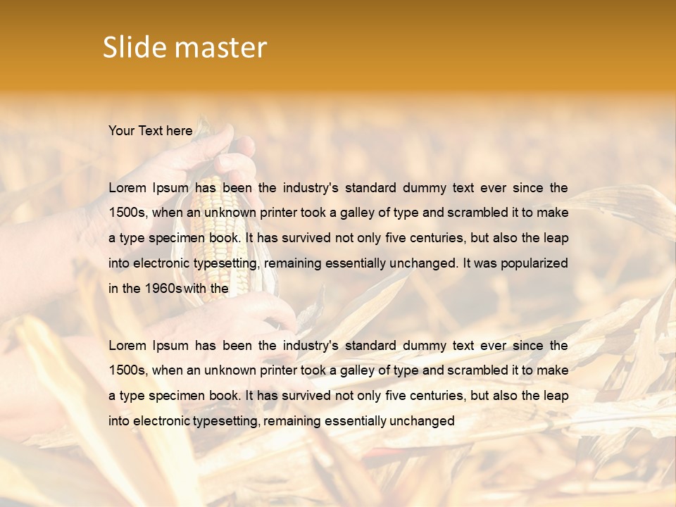 Worker Grain Holding PowerPoint Template