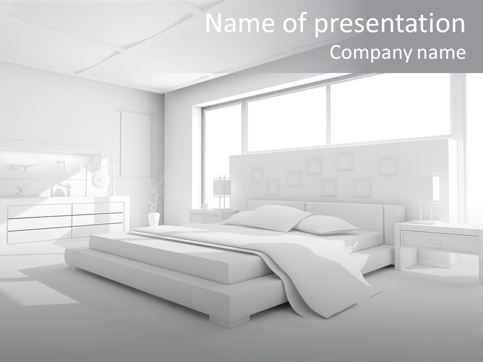 Contemporary Interior Bedroom PowerPoint Template