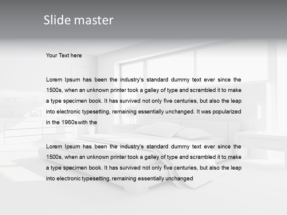 Contemporary Interior Bedroom PowerPoint Template