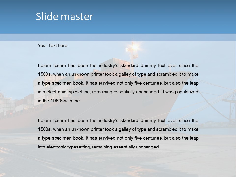 Export Boats Stevedore PowerPoint Template