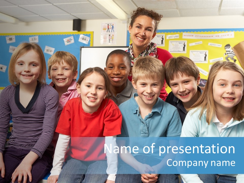 Vertical Education Schoolchildren PowerPoint Template