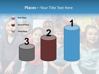 Vertical Education Schoolchildren PowerPoint Template