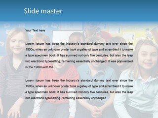 Vertical Education Schoolchildren PowerPoint Template