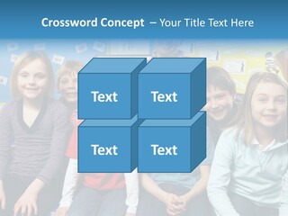 Vertical Education Schoolchildren PowerPoint Template