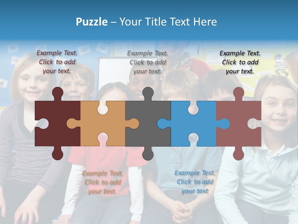 Vertical Education Schoolchildren PowerPoint Template