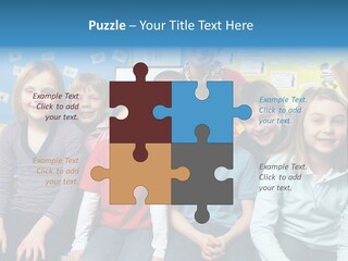 Vertical Education Schoolchildren PowerPoint Template
