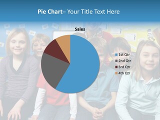 Vertical Education Schoolchildren PowerPoint Template