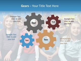Vertical Education Schoolchildren PowerPoint Template