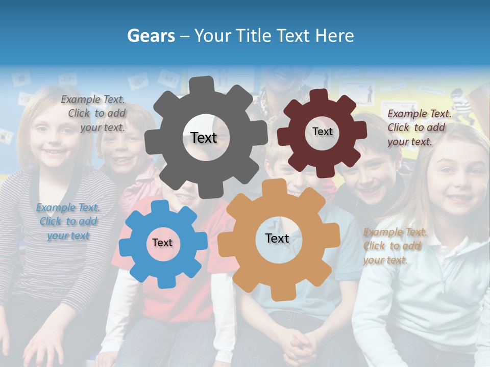 Vertical Education Schoolchildren PowerPoint Template