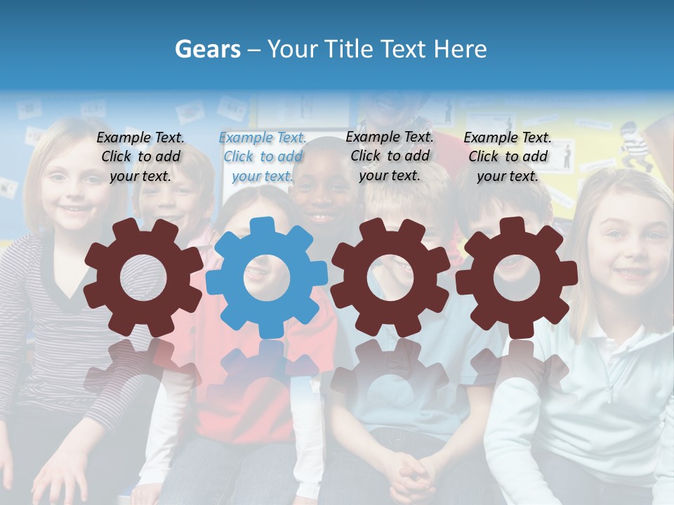 Vertical Education Schoolchildren PowerPoint Template