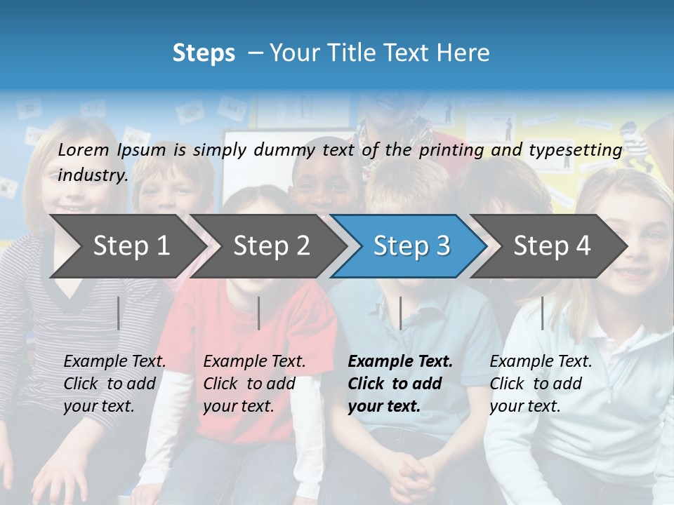 Vertical Education Schoolchildren PowerPoint Template