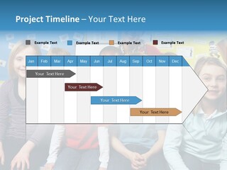 Vertical Education Schoolchildren PowerPoint Template