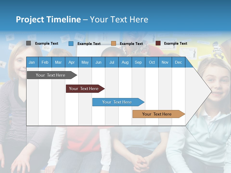 Vertical Education Schoolchildren PowerPoint Template