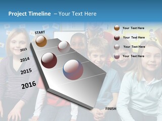 Vertical Education Schoolchildren PowerPoint Template