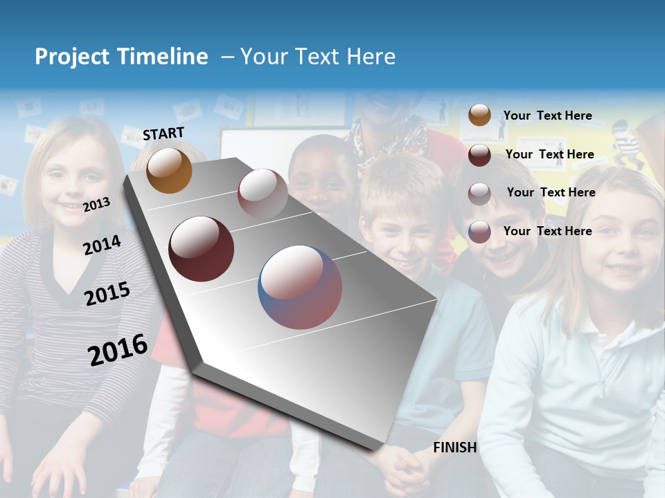 Vertical Education Schoolchildren PowerPoint Template