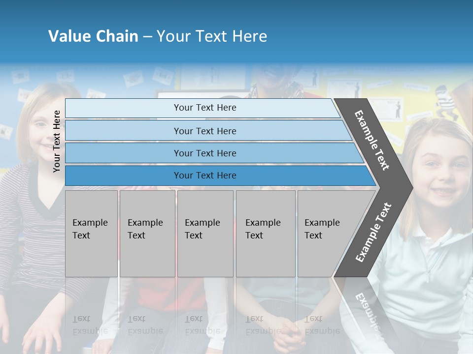 Vertical Education Schoolchildren PowerPoint Template