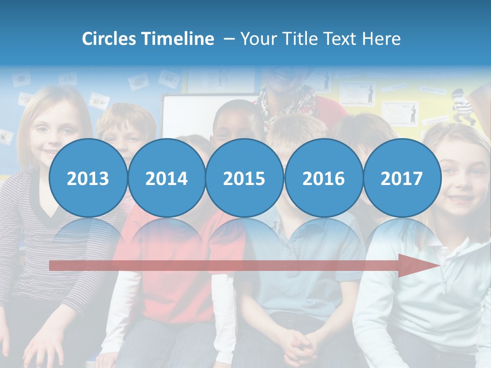 Vertical Education Schoolchildren PowerPoint Template