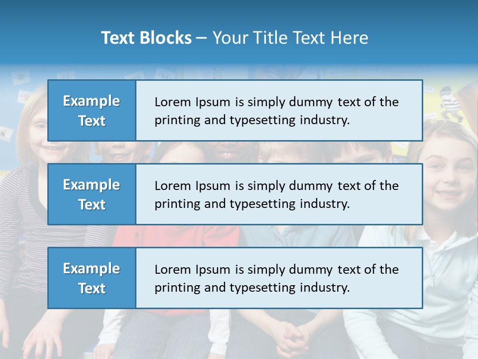 Vertical Education Schoolchildren PowerPoint Template