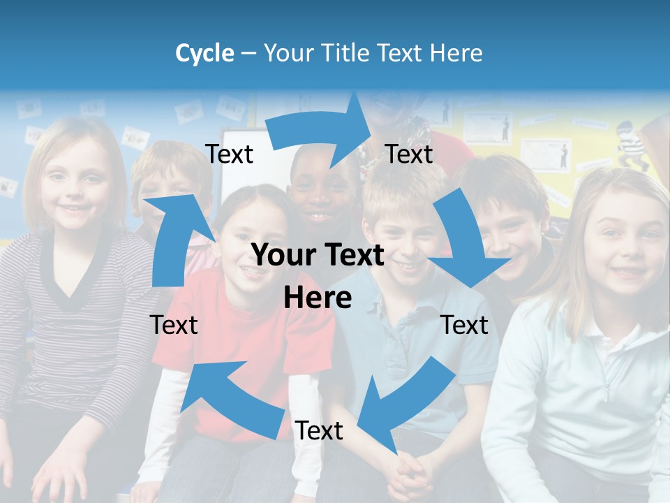 Vertical Education Schoolchildren PowerPoint Template