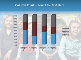 Vertical Education Schoolchildren PowerPoint Template