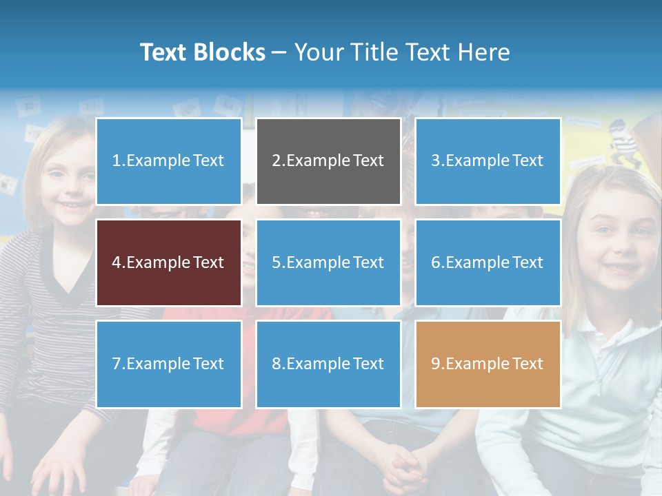 Vertical Education Schoolchildren PowerPoint Template