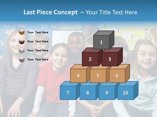 Vertical Education Schoolchildren PowerPoint Template