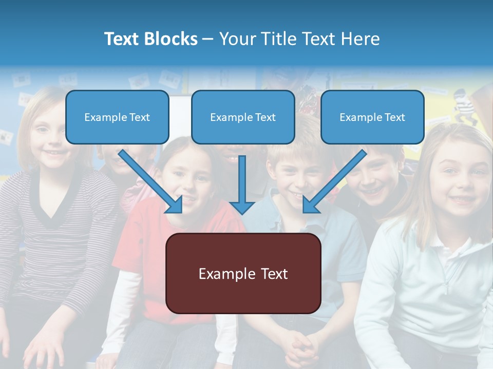 Vertical Education Schoolchildren PowerPoint Template