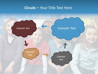 Vertical Education Schoolchildren PowerPoint Template