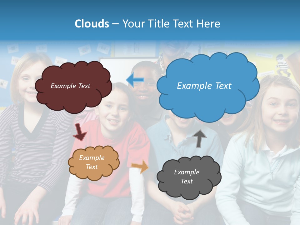Vertical Education Schoolchildren PowerPoint Template