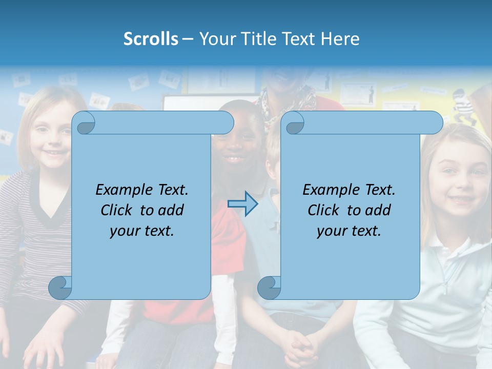 Vertical Education Schoolchildren PowerPoint Template