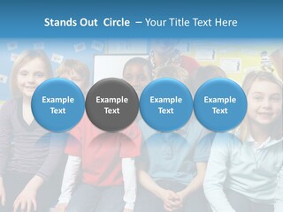 Vertical Education Schoolchildren PowerPoint Template