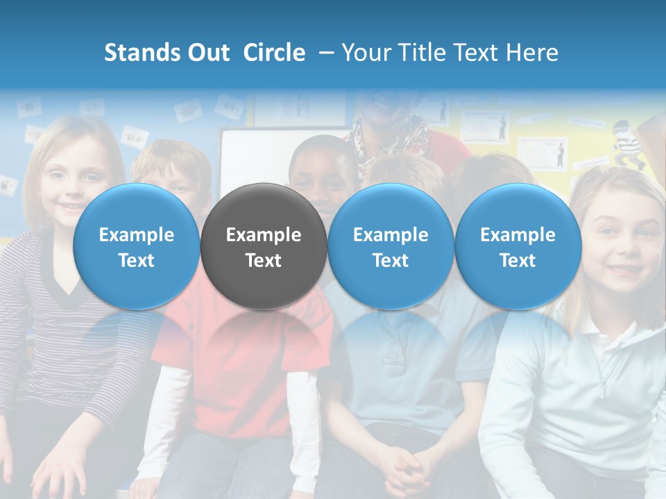 Vertical Education Schoolchildren PowerPoint Template