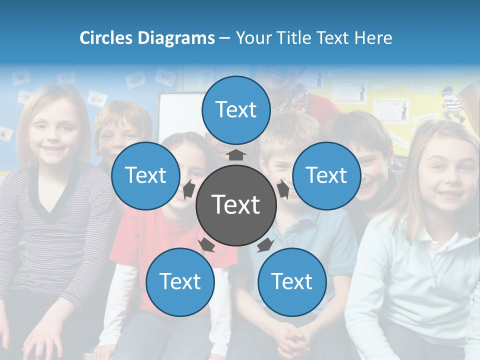 Vertical Education Schoolchildren PowerPoint Template