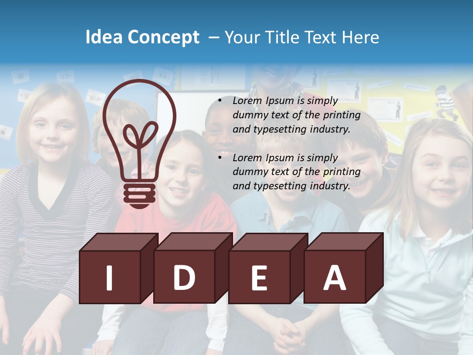 Vertical Education Schoolchildren PowerPoint Template