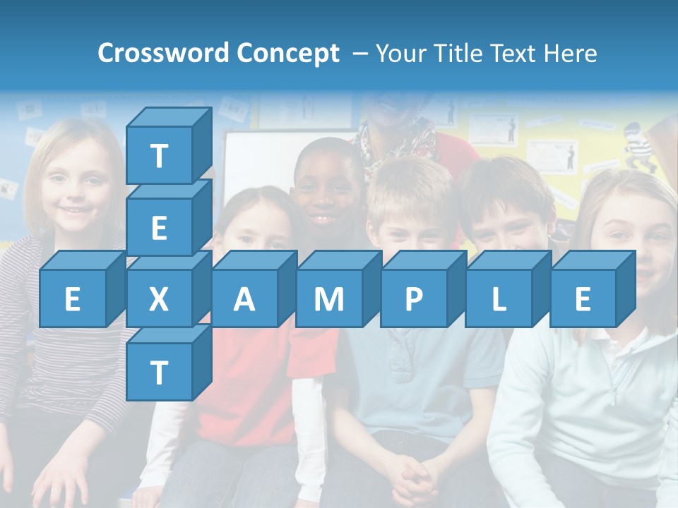 Vertical Education Schoolchildren PowerPoint Template