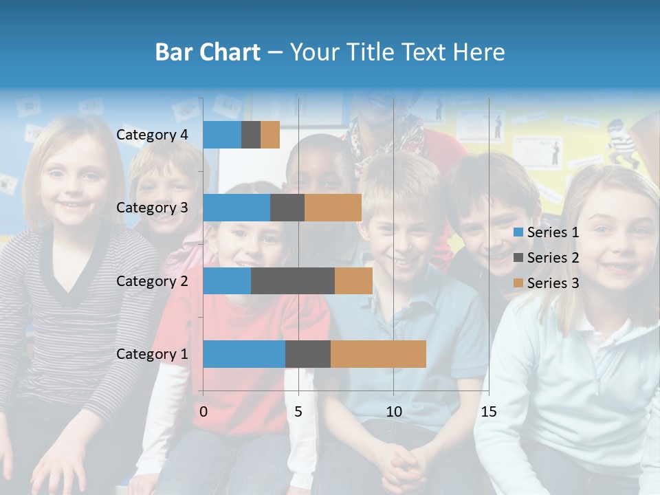 Vertical Education Schoolchildren PowerPoint Template